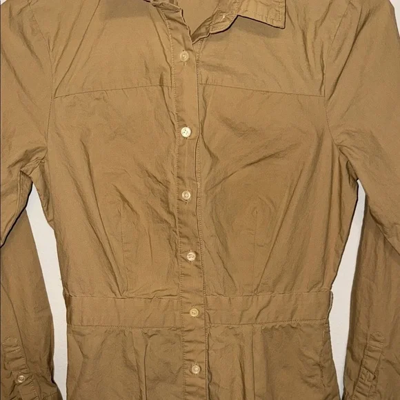 J. Crew Honey Brown Shirt Dress - size 0. F - Picture 6 of 7